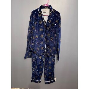 McDonald's Exclusive Holiday 2022 Blue Galactic Velour Pajama Set Size LG/XL